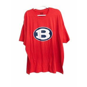 Gildan Mens Red Polycotton Graphic B Logo Casual Crew Pullover Short Sleeve 3XL